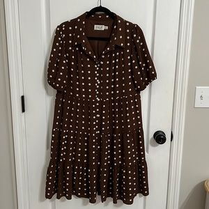 Brown polka dot dress